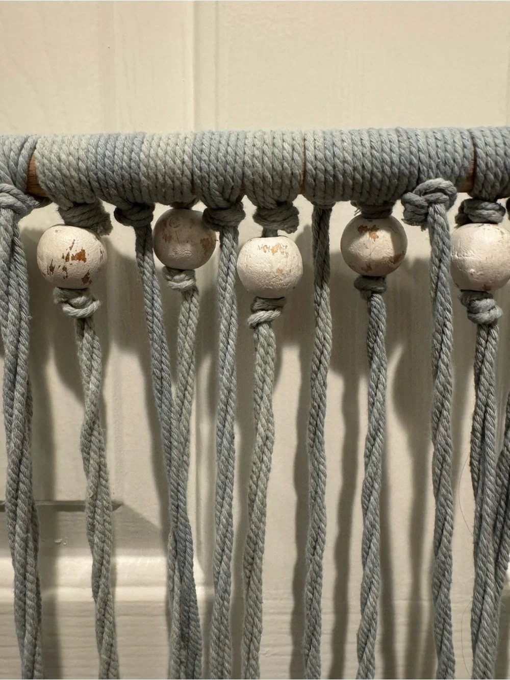 Handcrafted Gray Tassel Macrame Wall Hanging